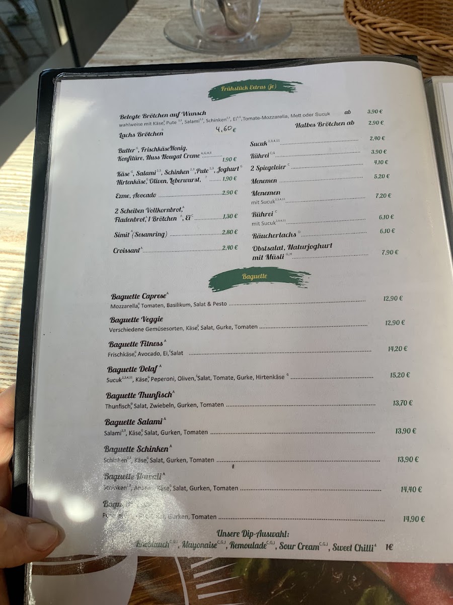 Delaf Café & Bistro menu board