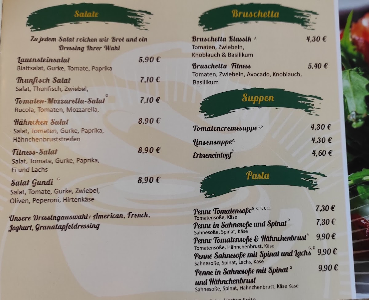 Delaf Café & Bistro menu board
