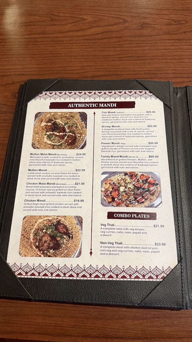 Beyond Biryani menu board