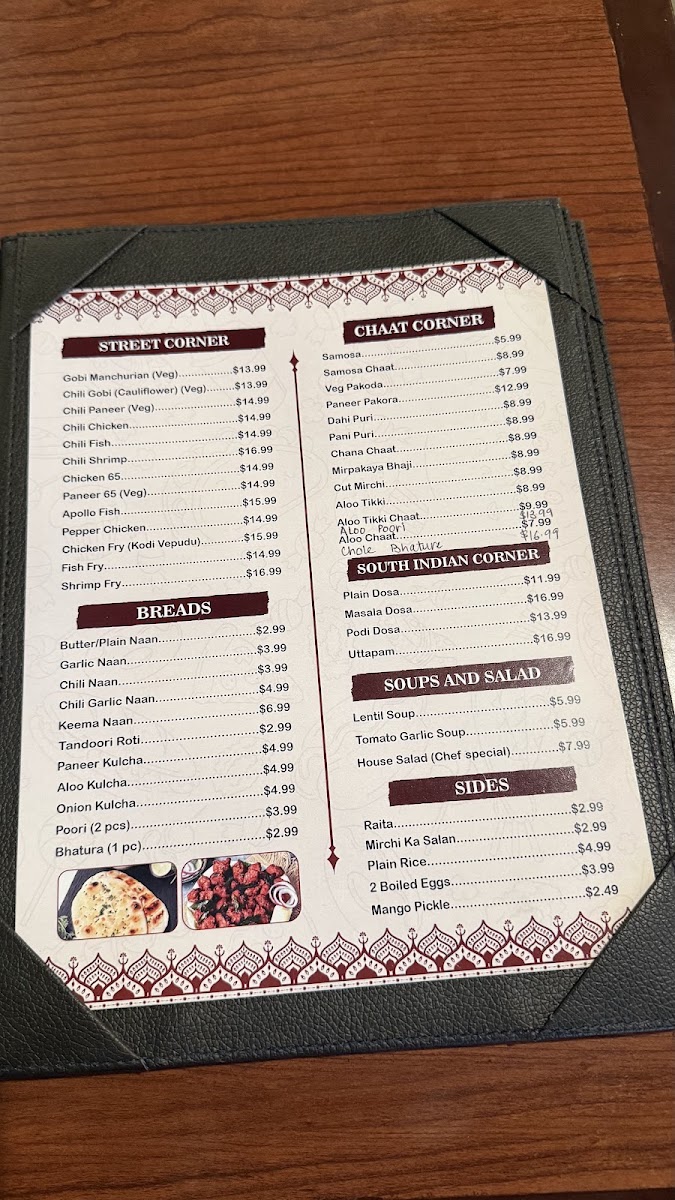 Beyond Biryani menu board