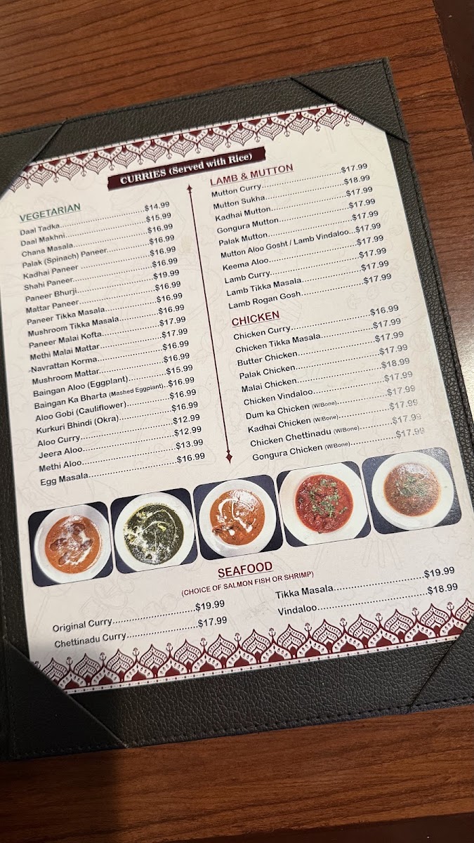 Beyond Biryani menu board