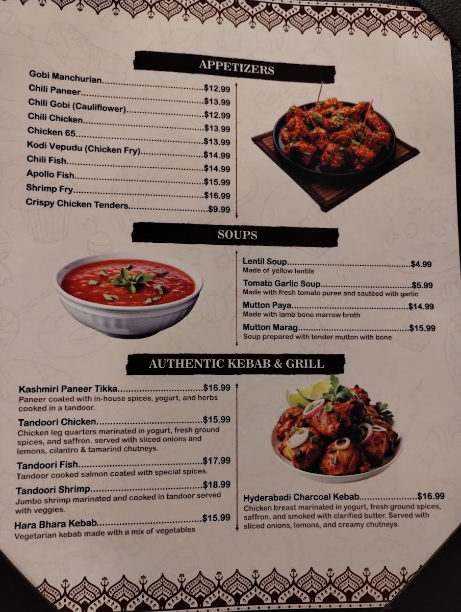 Beyond Biryani menu board