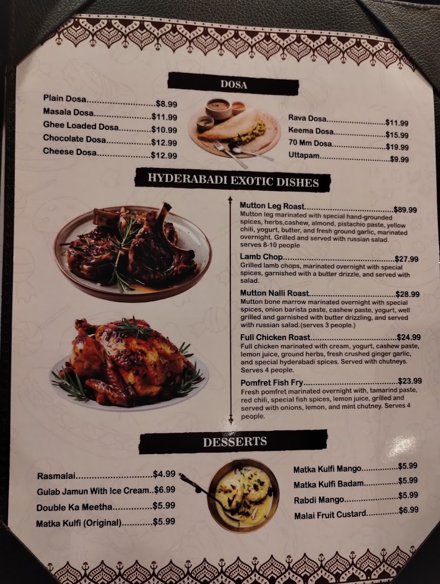 Beyond Biryani menu board