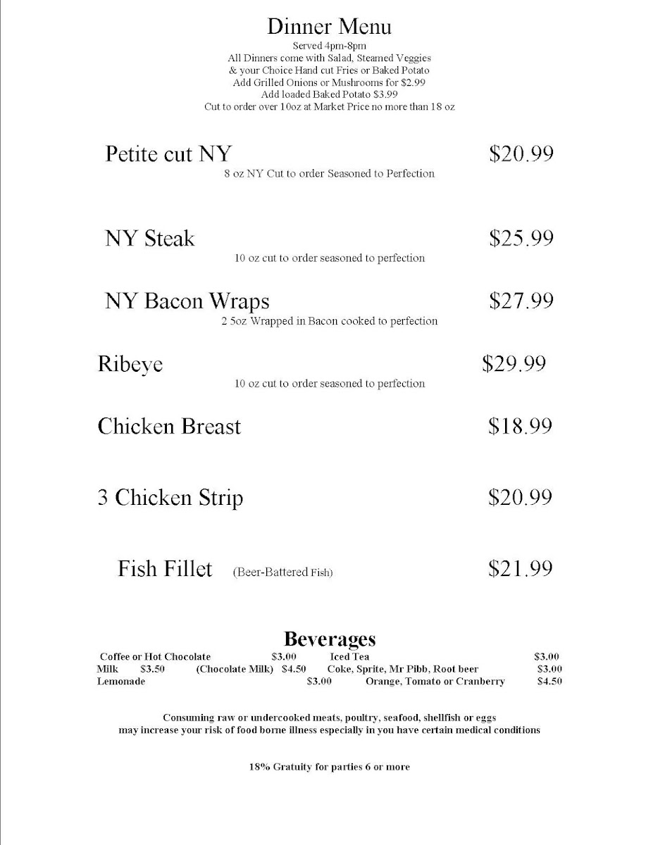 The 145 menu board