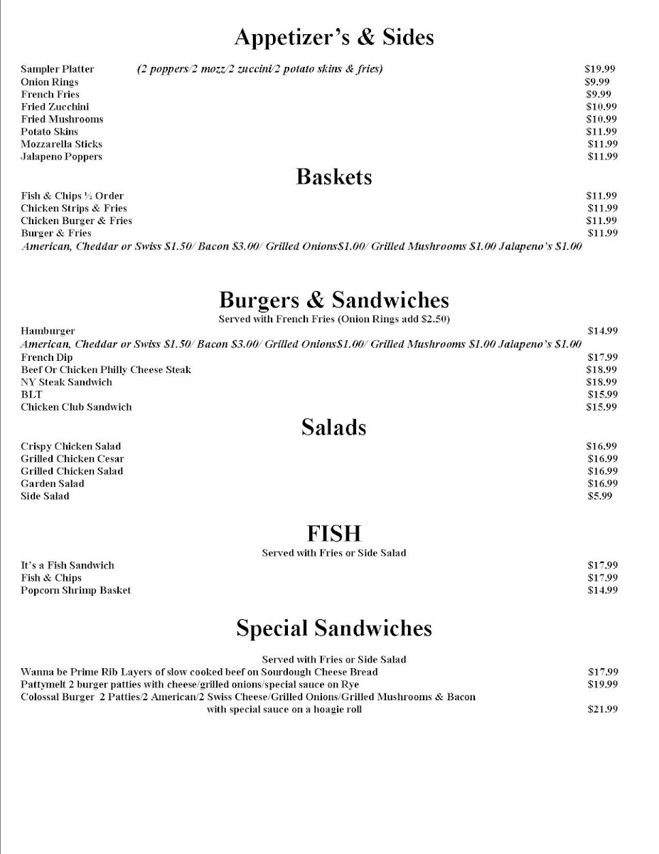 The 145 menu board