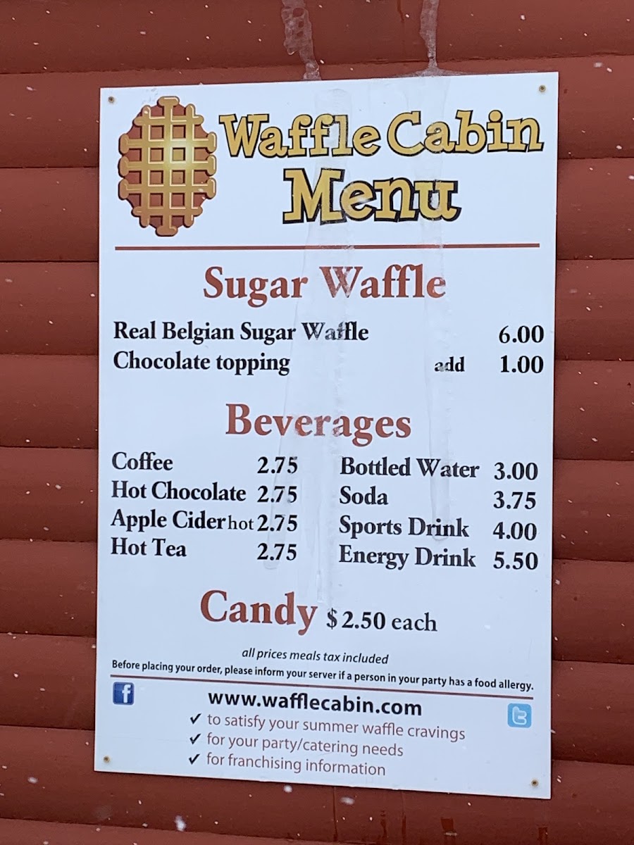 Waffle Cabin | Breakfast • Lunch menu board