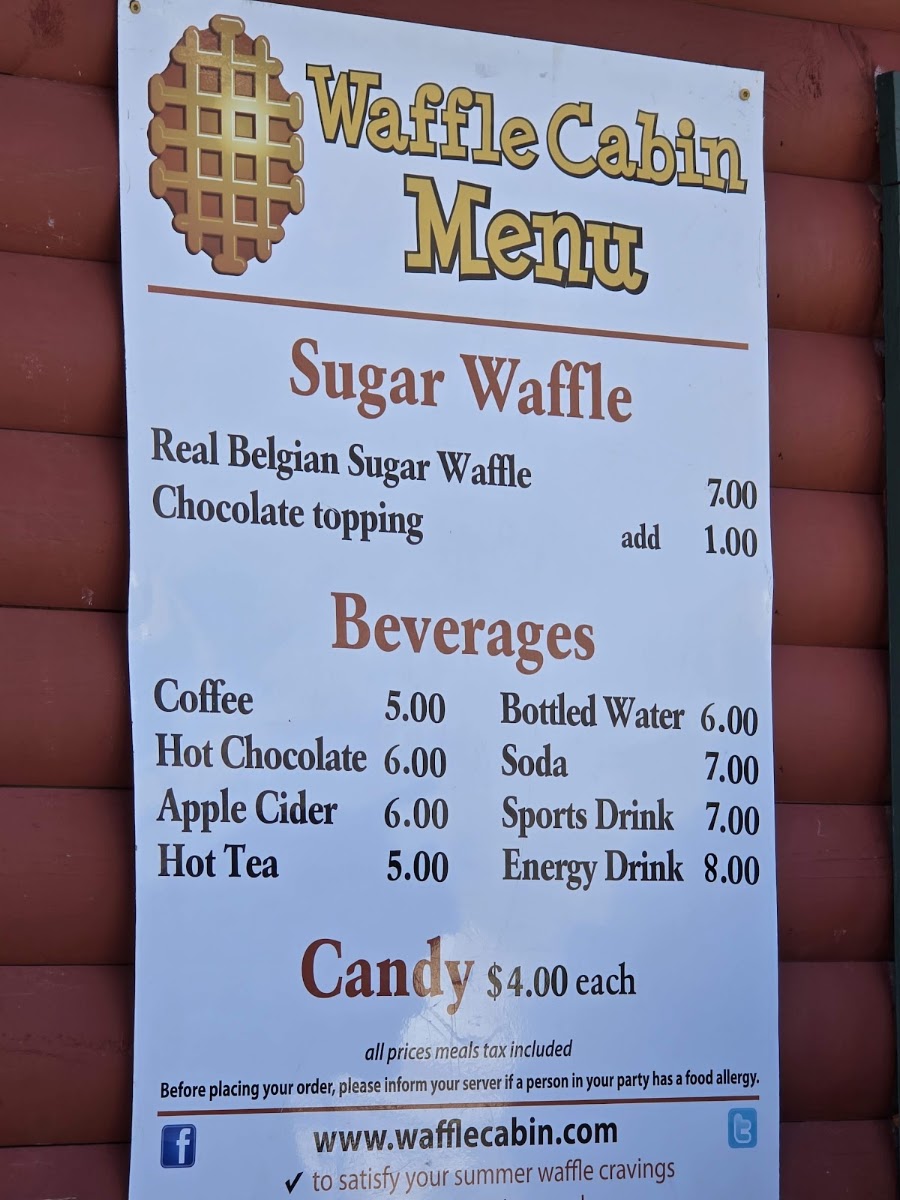 Waffle Cabin | Breakfast • Lunch menu board