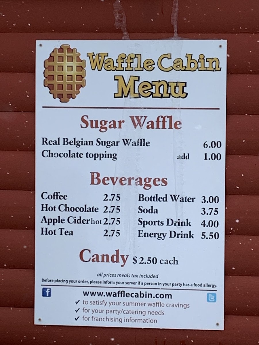 Waffle Cabin | Breakfast • Lunch menu board