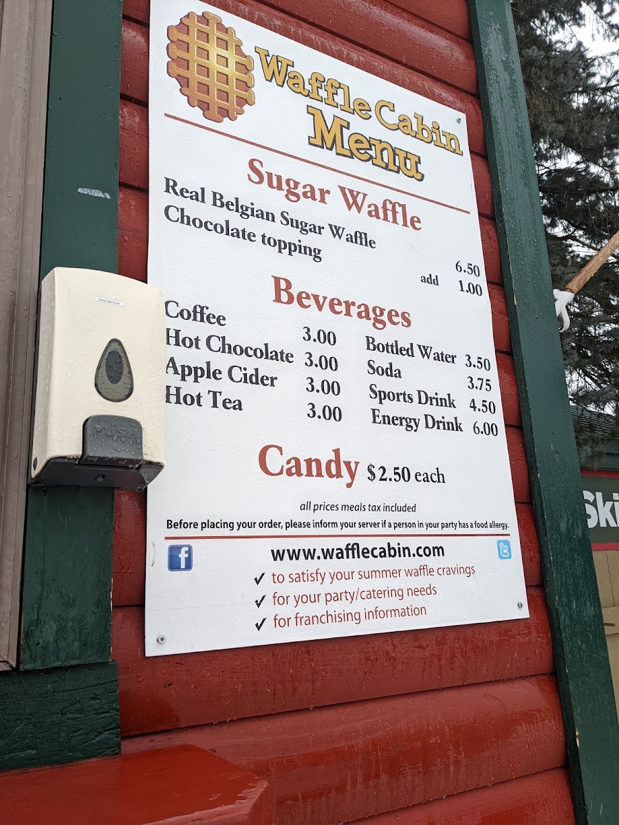 Waffle Cabin | Breakfast • Lunch menu board