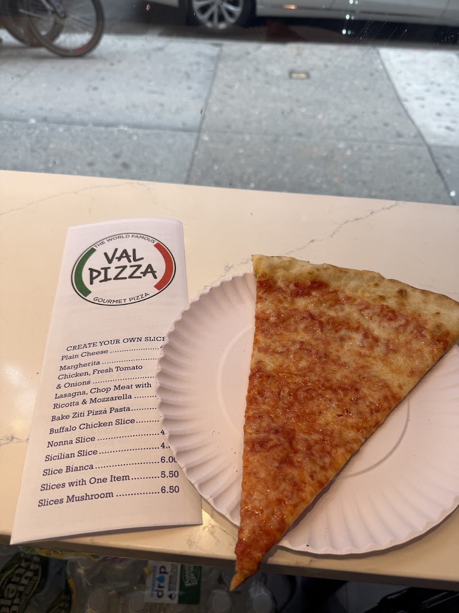 Val Pizza menu board