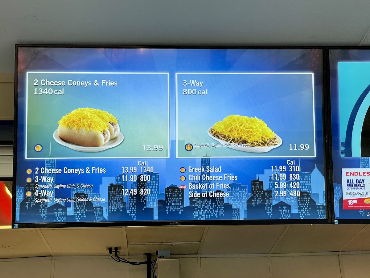 Skyline Chili menu board