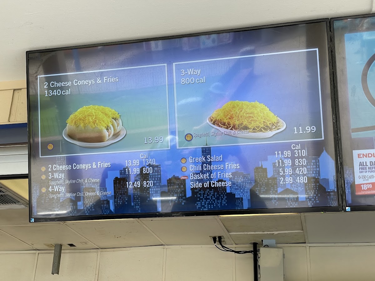 Skyline Chili menu board