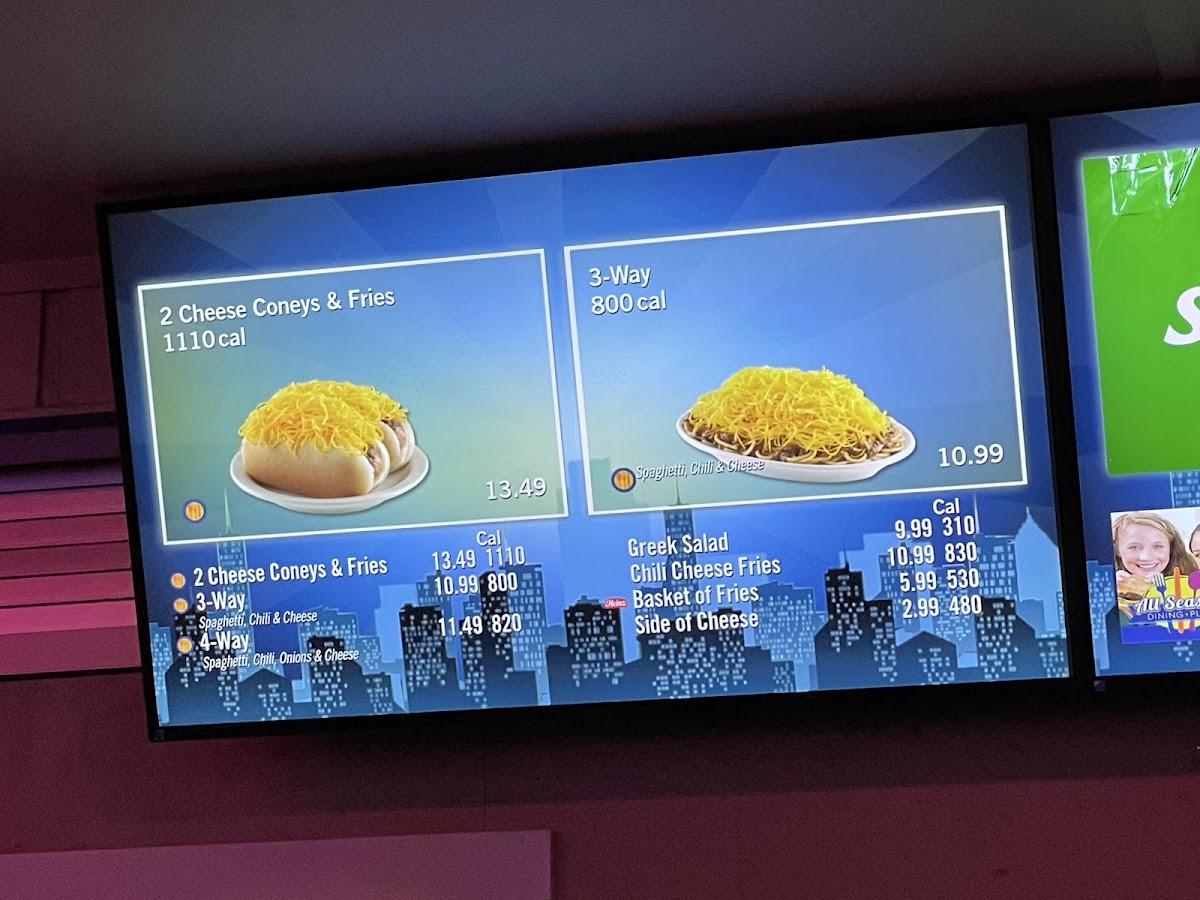 Skyline Chili menu board