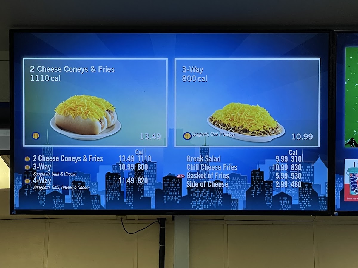 Skyline Chili menu board