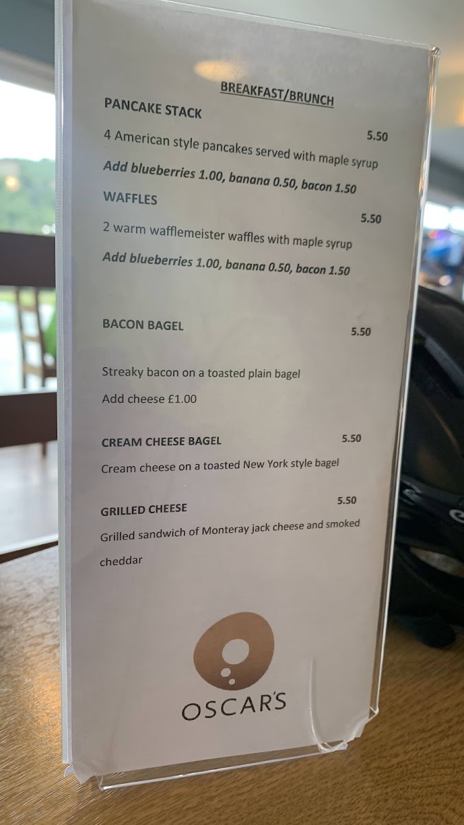 Oscar's Cafe menu board