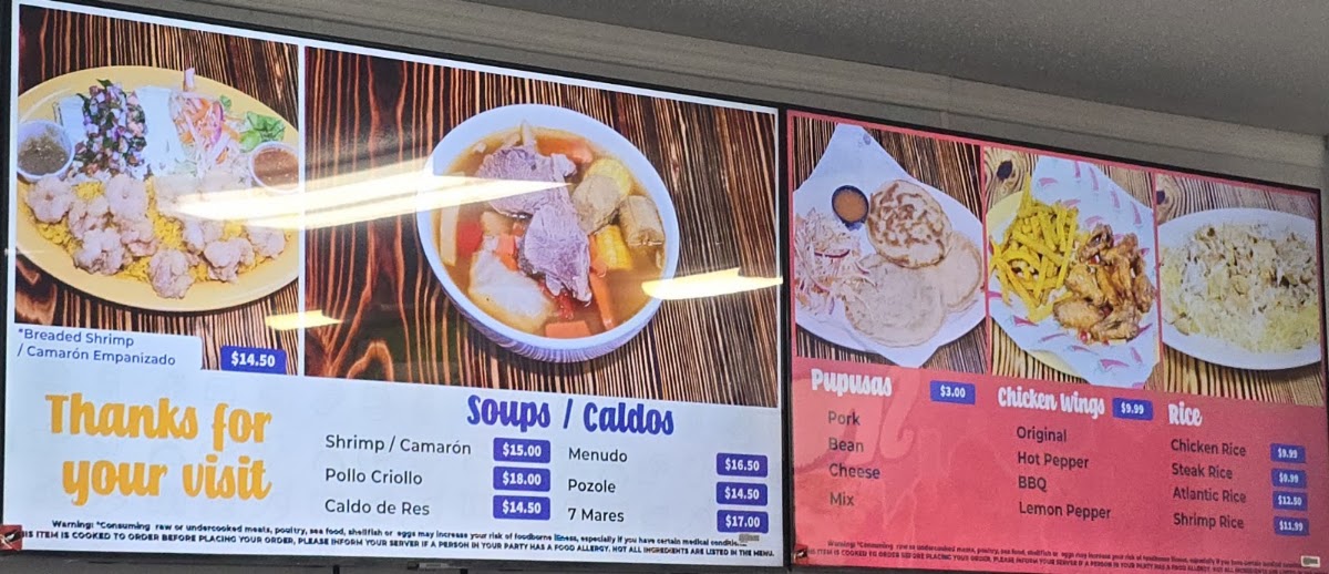 Market San Miguel, Taqueria & Ice Cream menu board