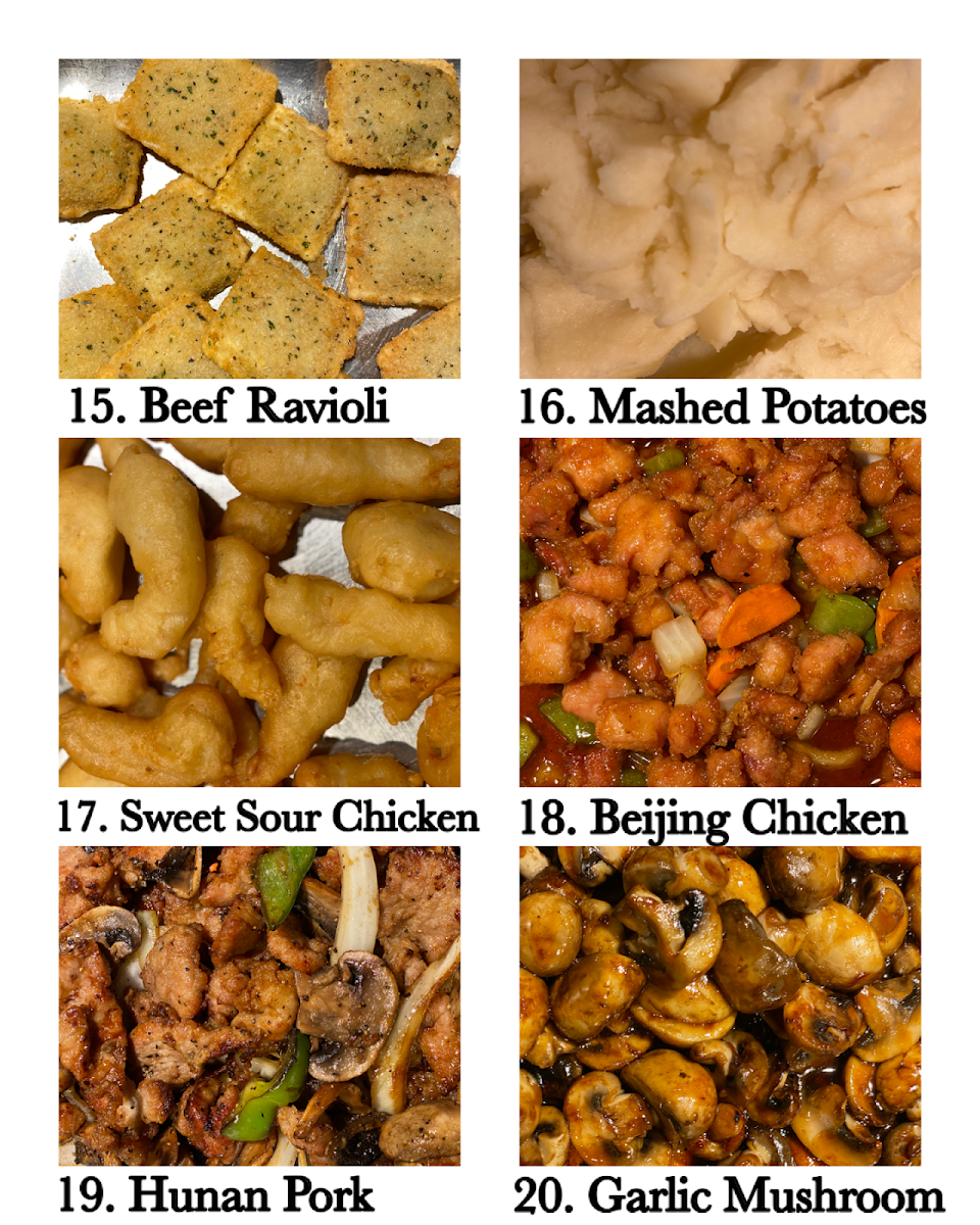 China Pearl menu board