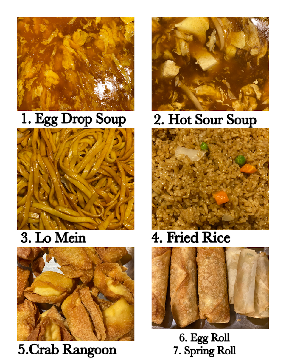 China Pearl menu board