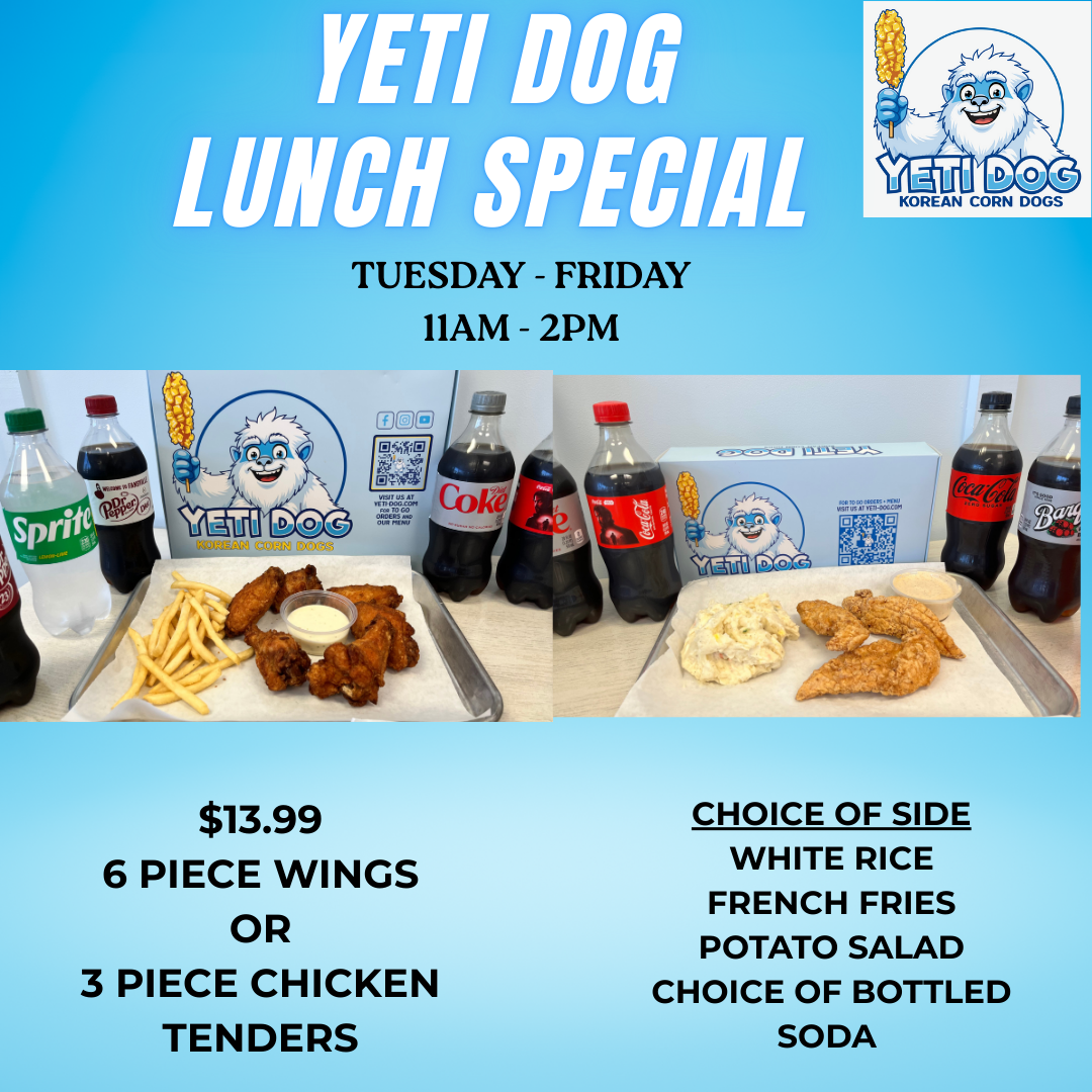 Yeti Dog menu board