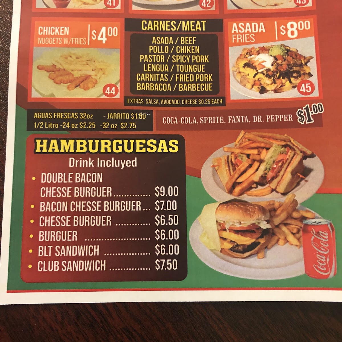 Taqueria Los Dos Hermanos #3 menu board