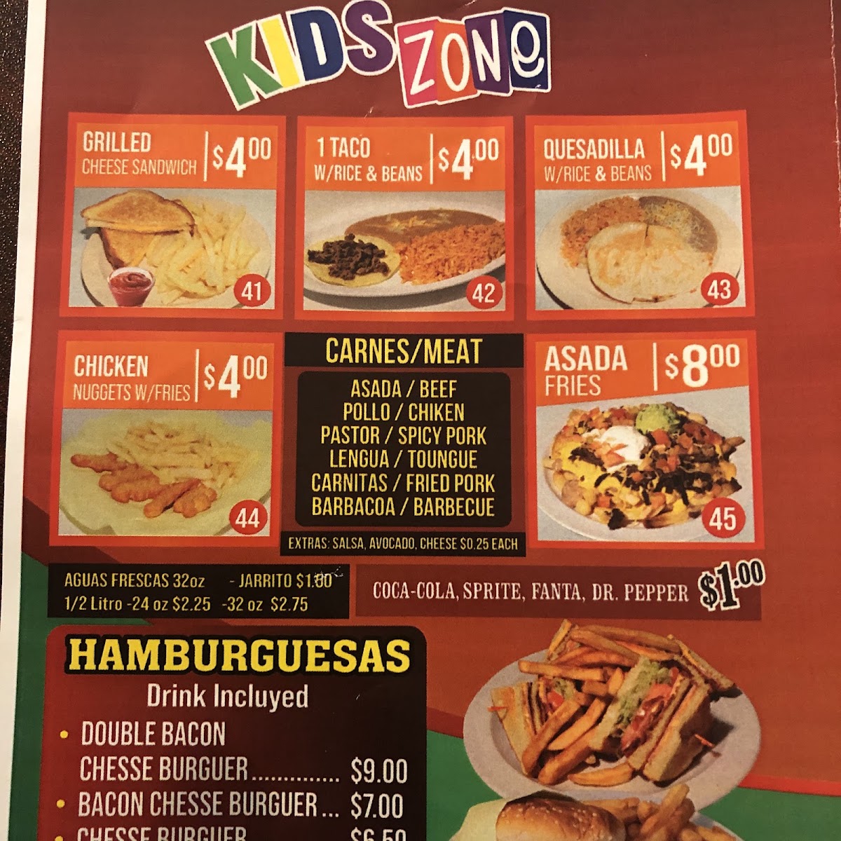 Taqueria Los Dos Hermanos #3 menu board