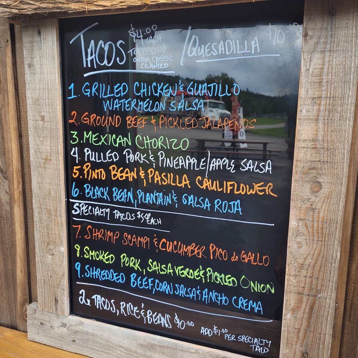 Caja Madera menu board