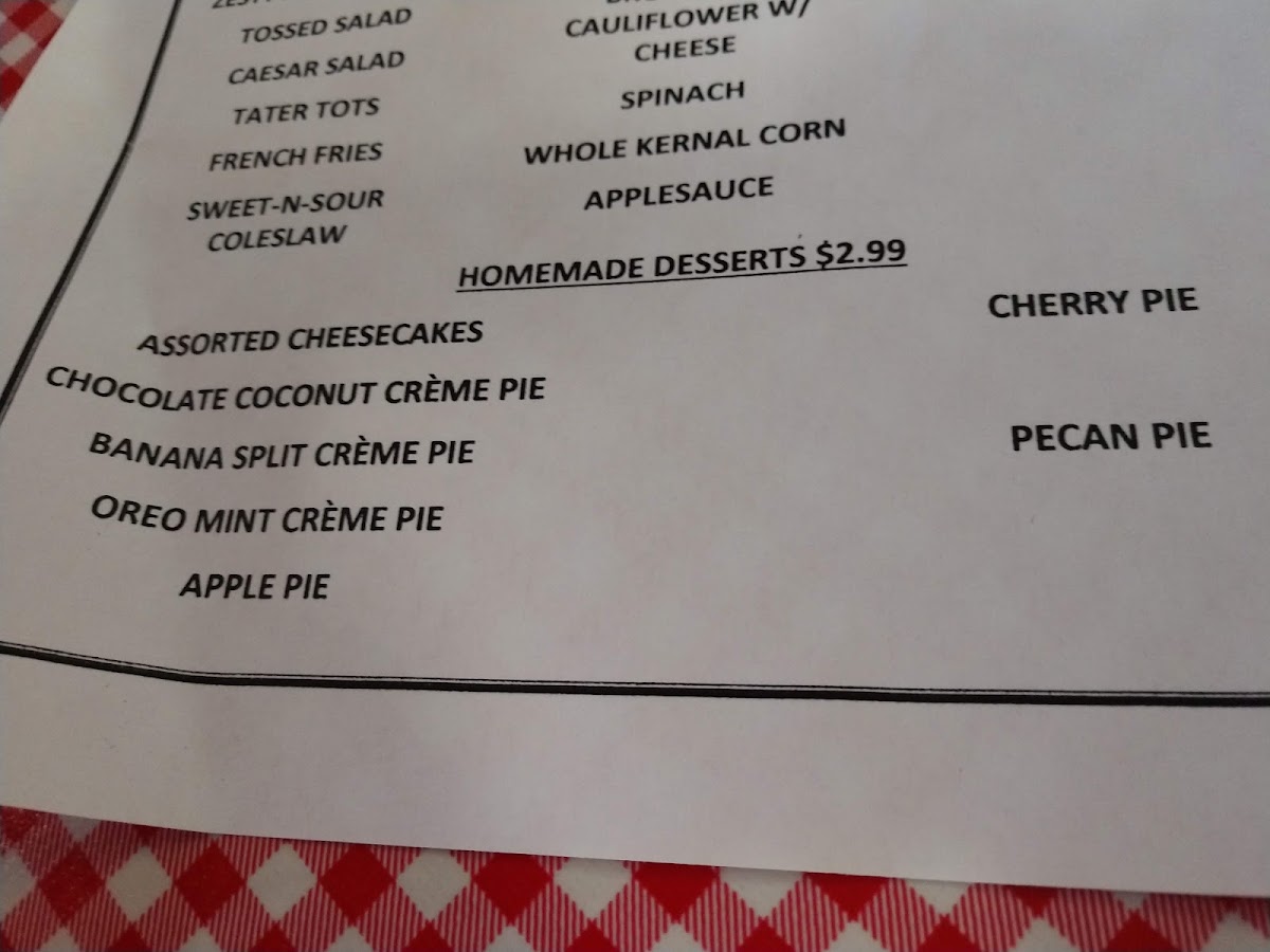 Country Kitchen menu board