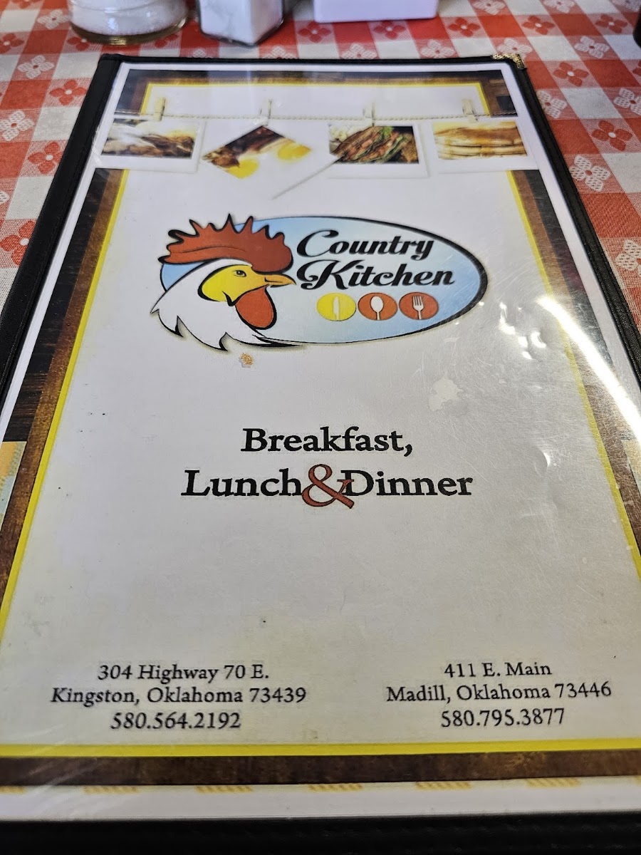 Country Kitchen menu board