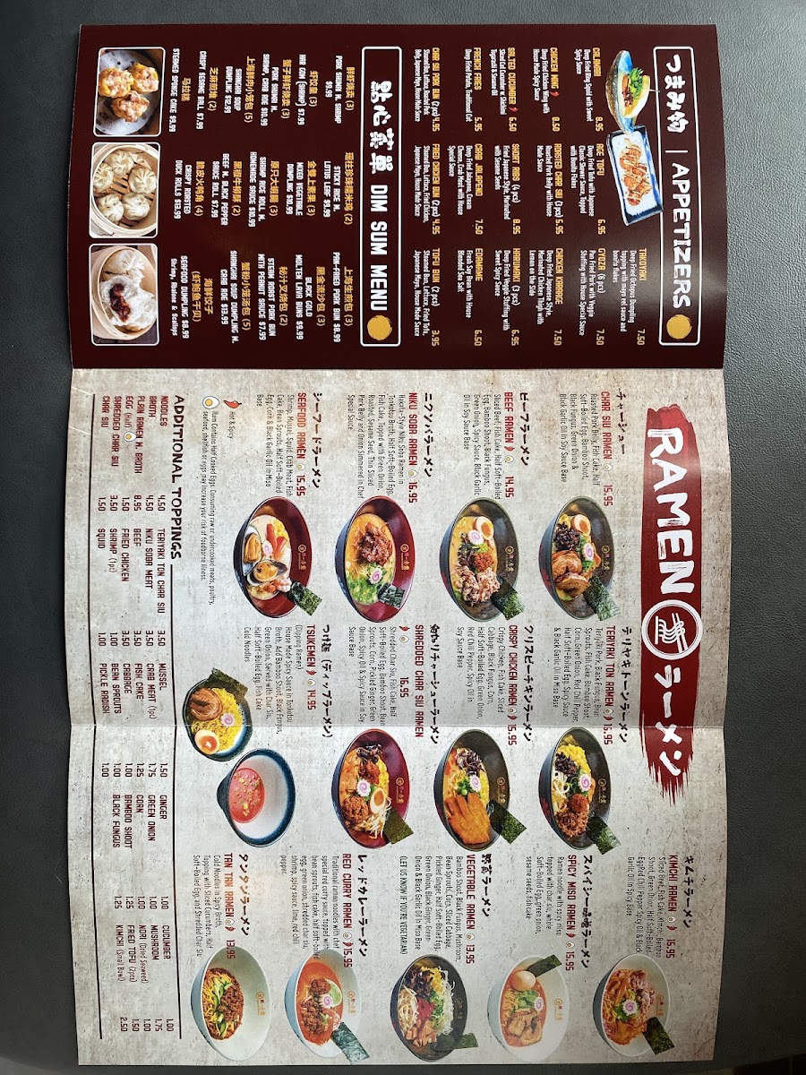 Ichiddo Ramen menu board