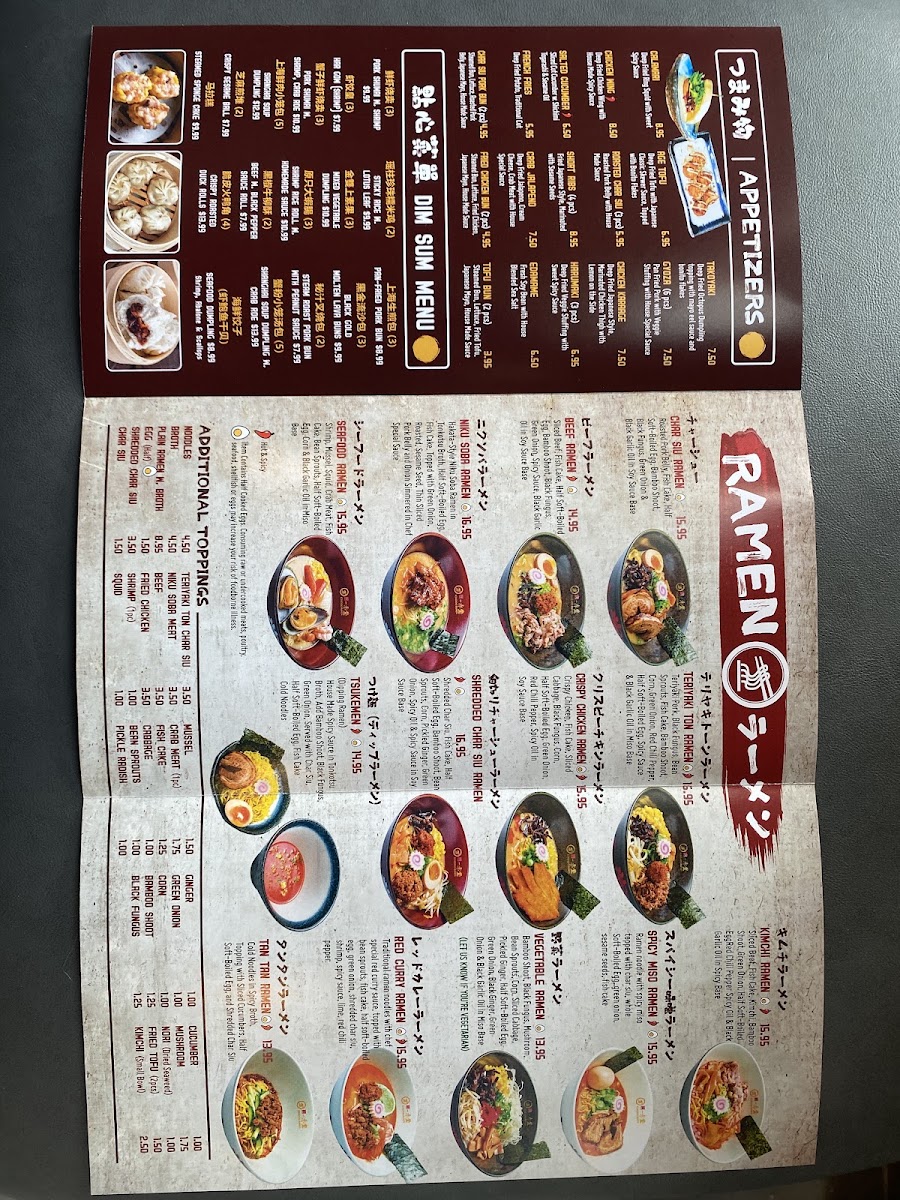 Ichiddo Ramen menu board