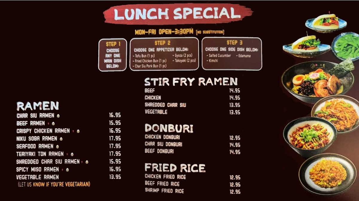 Ichiddo Ramen menu board