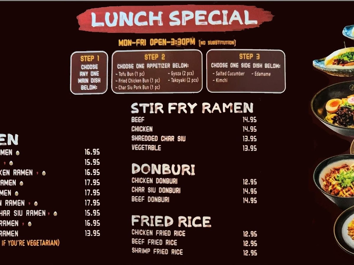 Ichiddo Ramen menu board