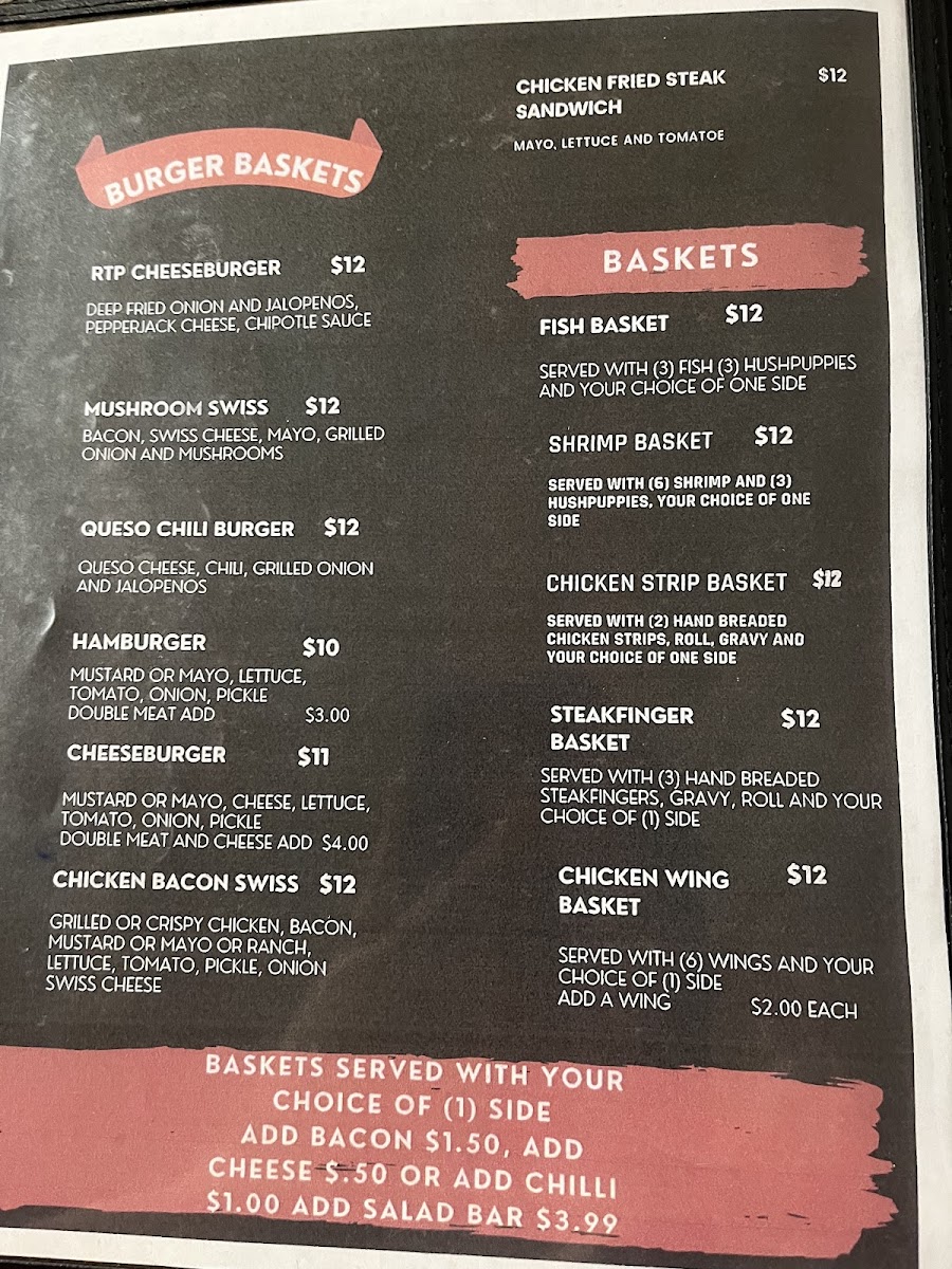 Willie's menu board