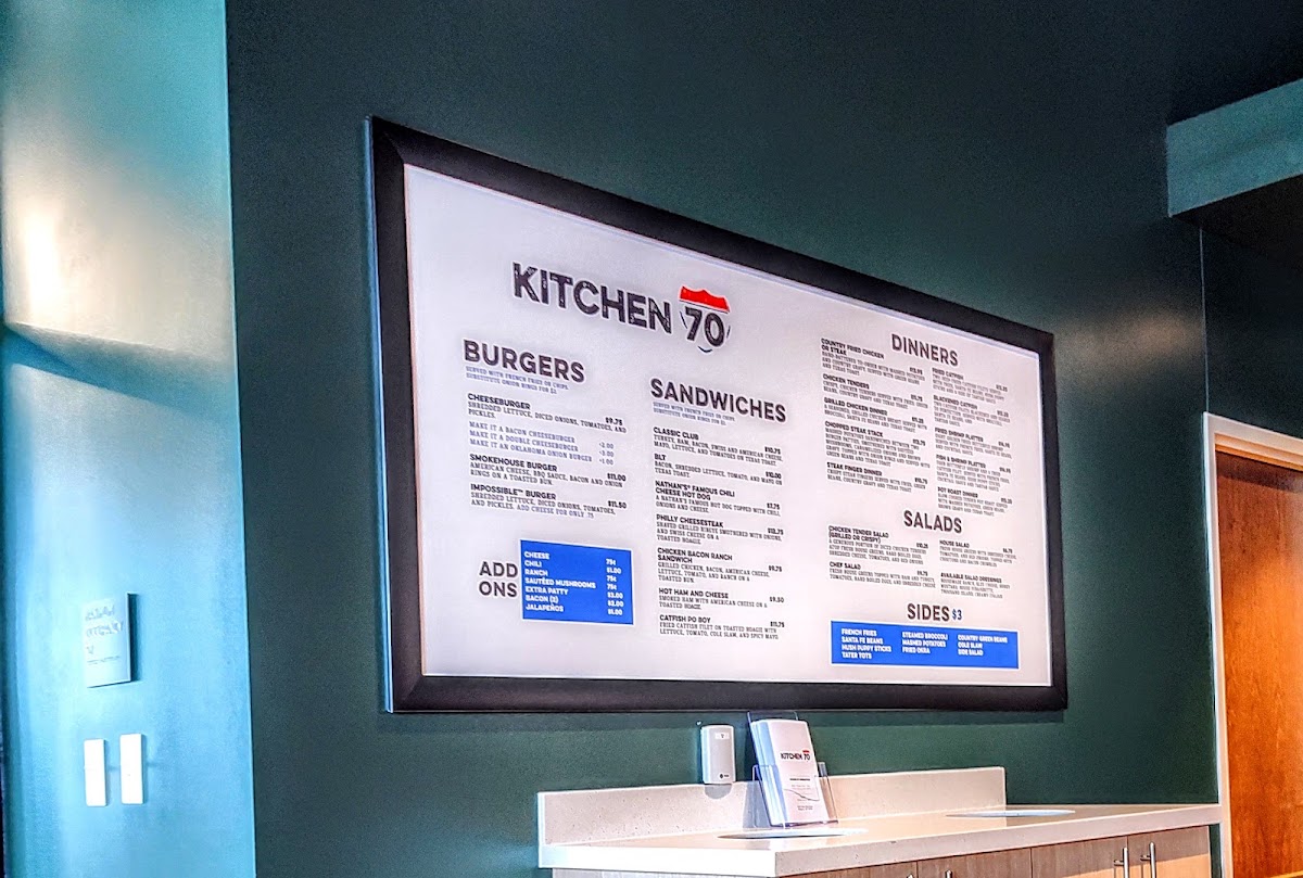 Kitchen 70 menu board