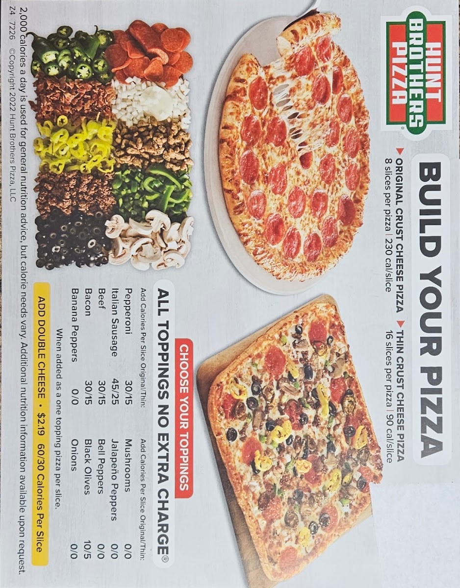 Enos Mall (Eatery & pizzeria) menu board