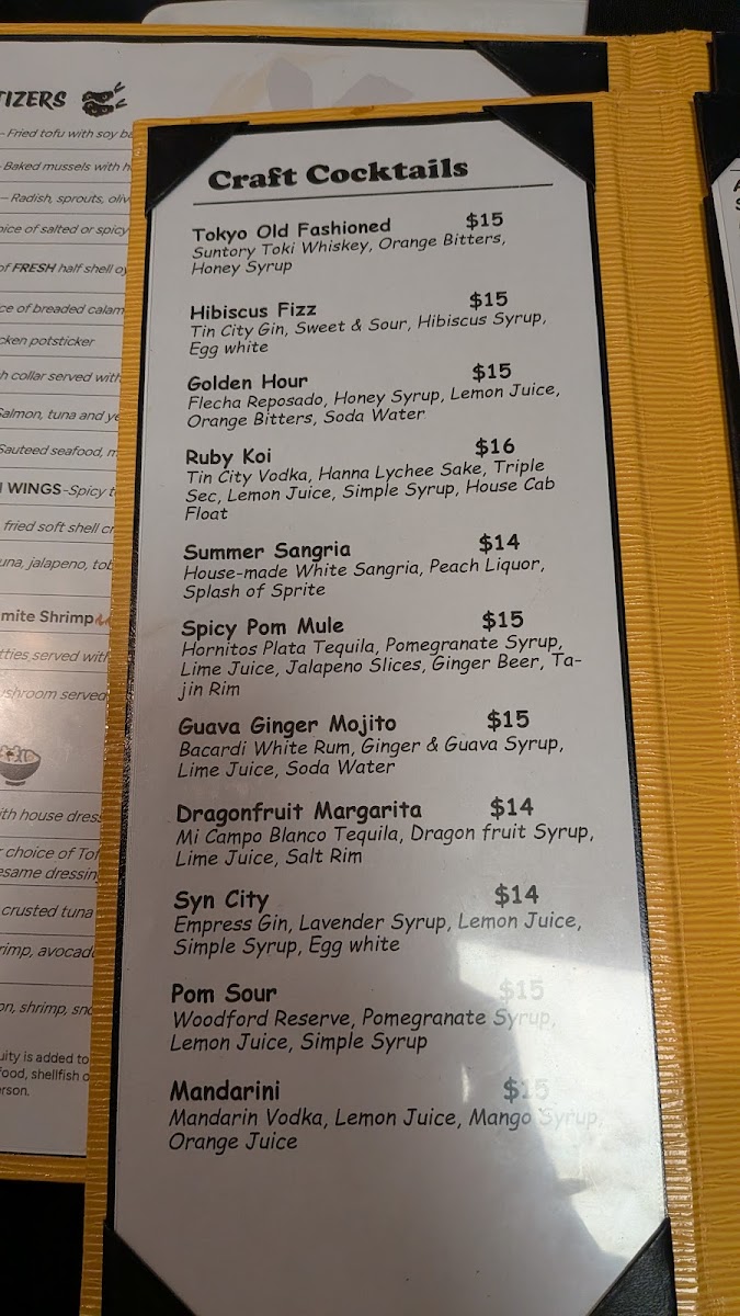 Teppan Tora menu board