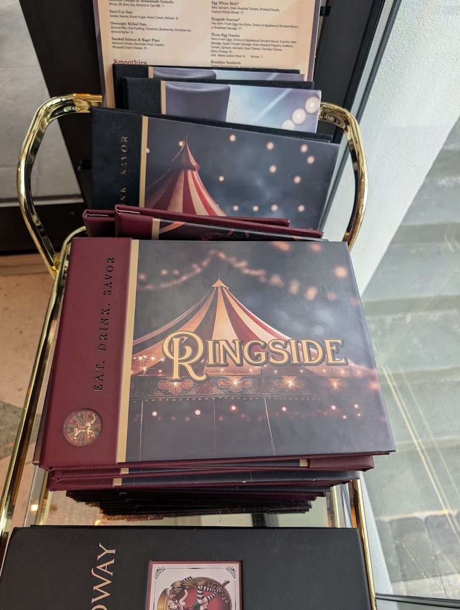 Ringside Restaurant menu board