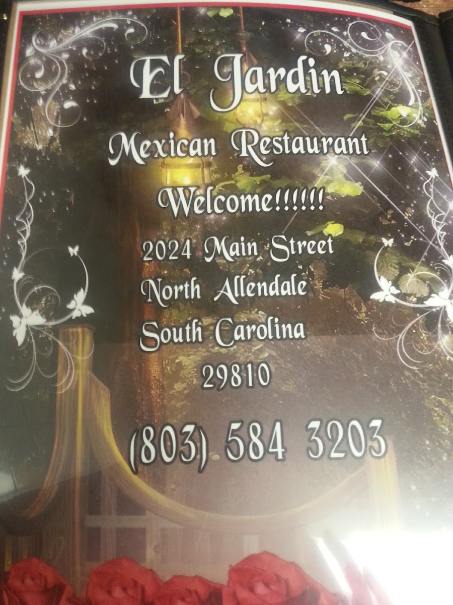 El Jardin | Mexican Restaurant menu board