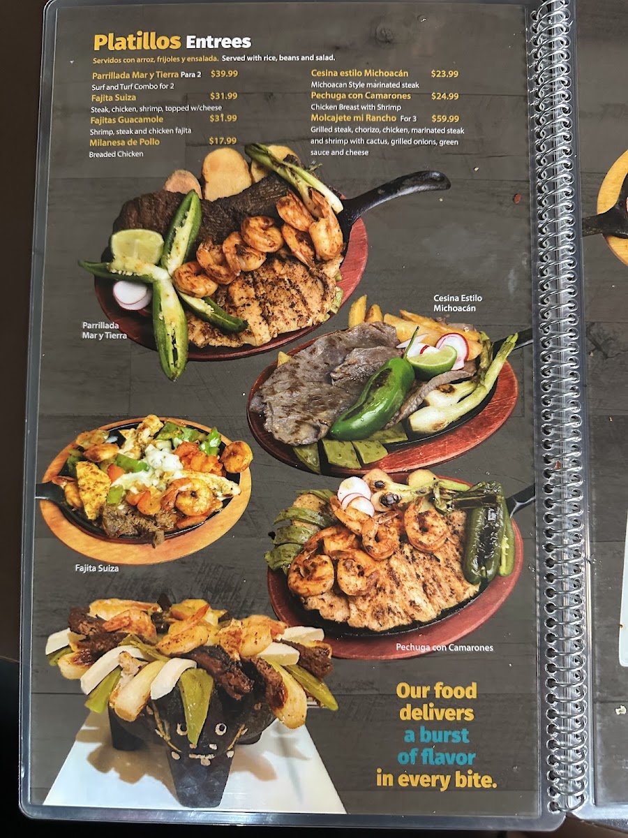 Guacamole Restaurant menu board