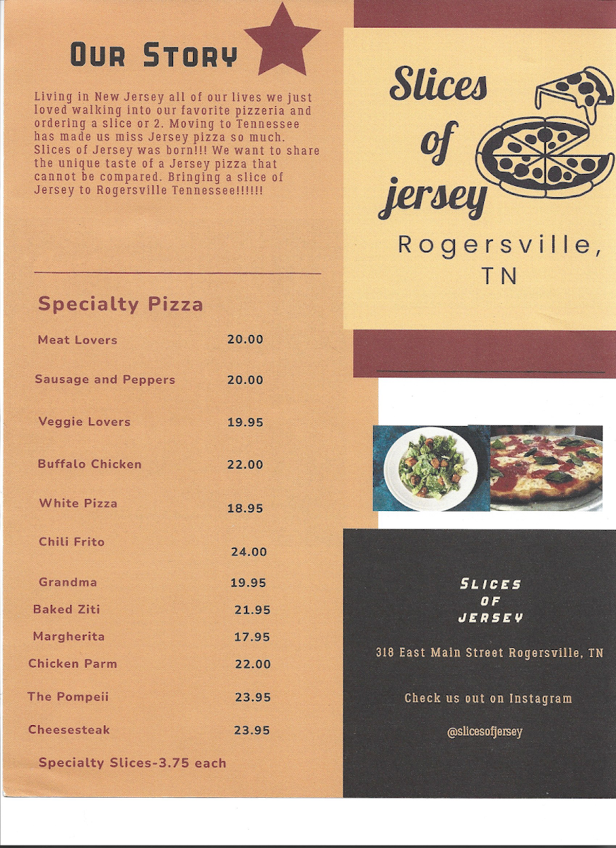 Slices of Jersey menu board