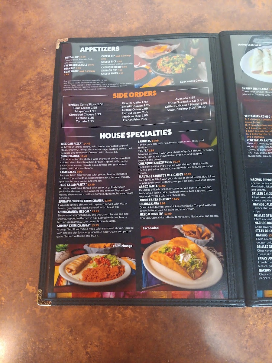 Mezcal Cocina Mexicana 2 menu board
