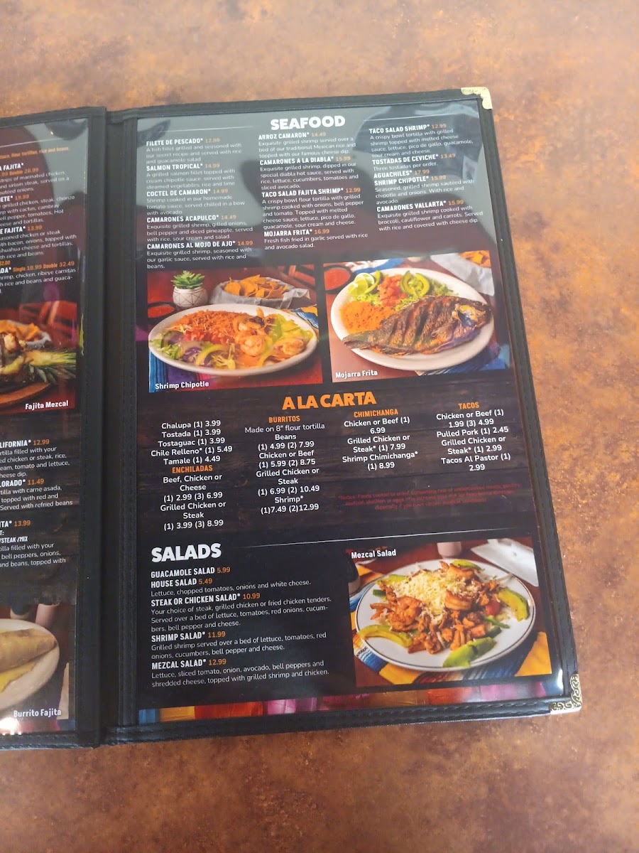 Mezcal Cocina Mexicana 2 menu board