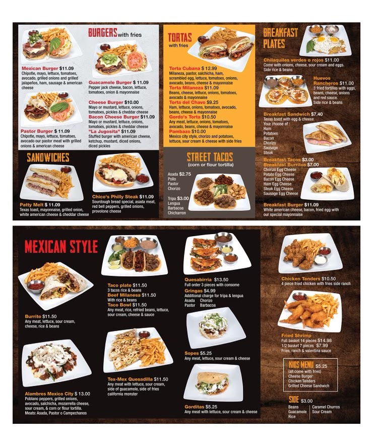 Picazo's Street Kitchen - Palos Verdes Mesquite menu board