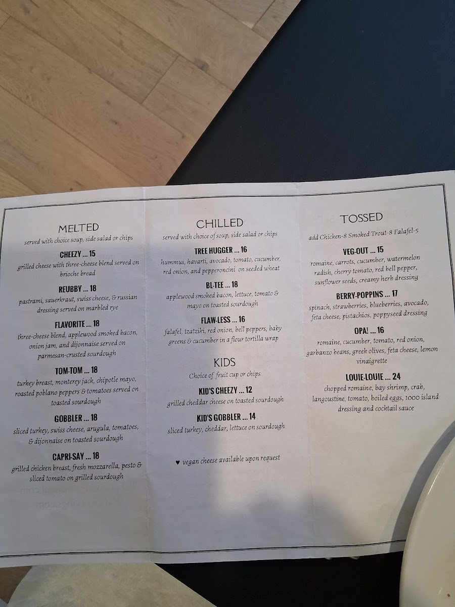 Kafé | Eatery + Drinkery menu board