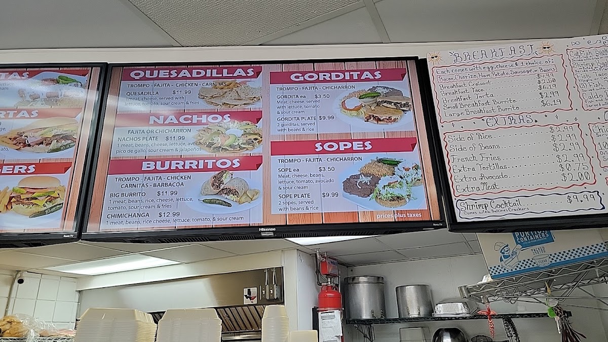 Taqueria Buen Viaje menu board