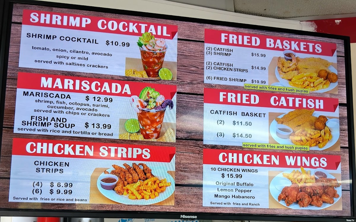 Taqueria Buen Viaje menu board