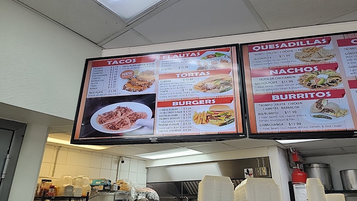 Taqueria Buen Viaje menu board