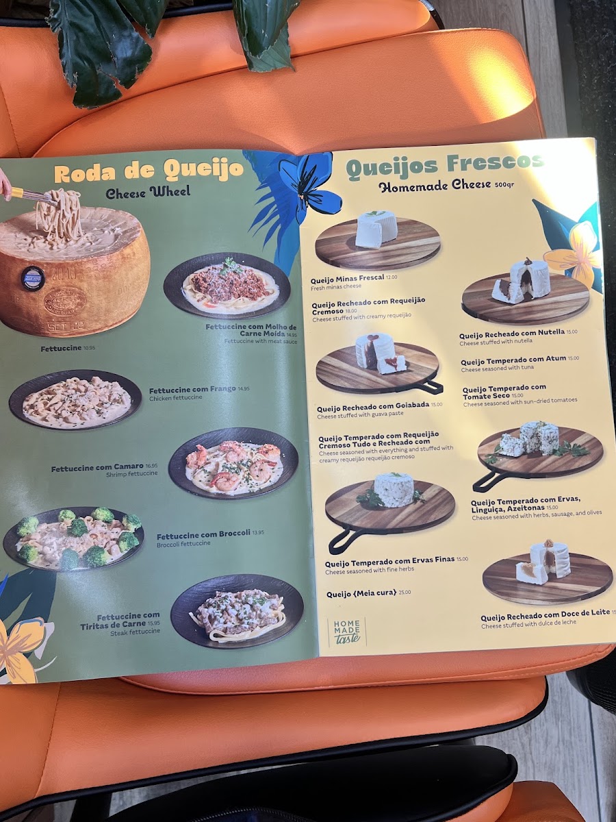 Rainha Dos Queijos Restaurant menu board
