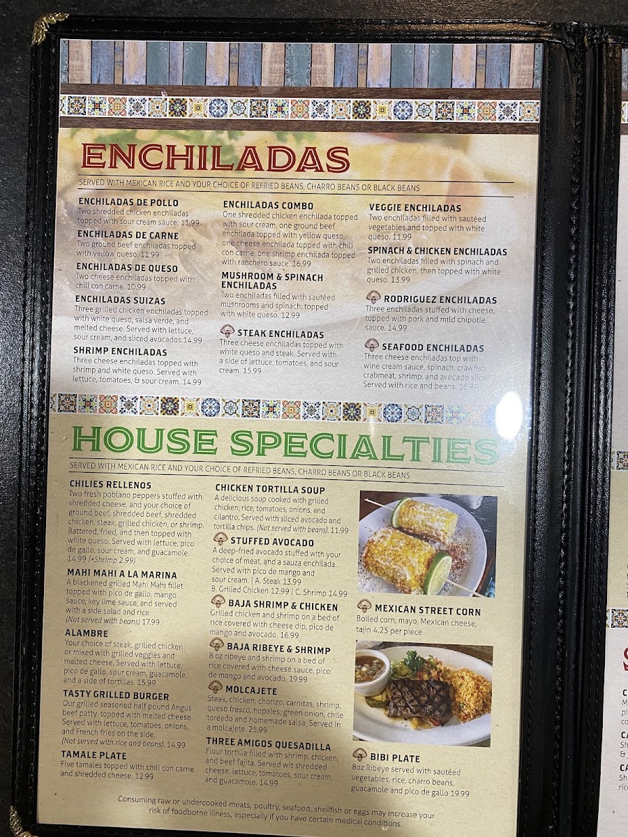 MI Tio Mexican Grill menu board