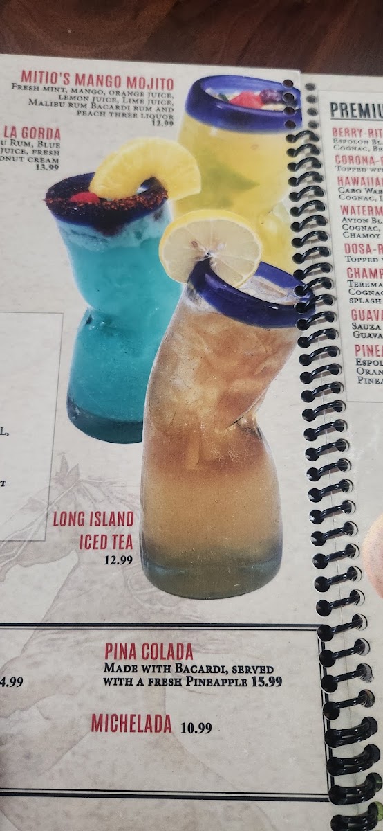 MI Tio Mexican Grill menu board